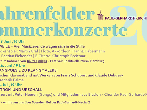Konzertplakat Bahrenfelder Sommerkonzerte