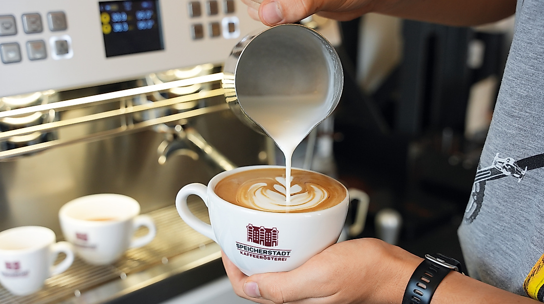 Speicherstadt Kaffeerösterei Latteart