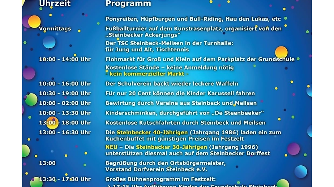40. Steinbecker Dorffest