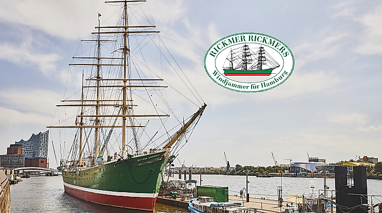 Museums- und Denkmalschiff Rickmer Rickmers im Hamburger Hafen