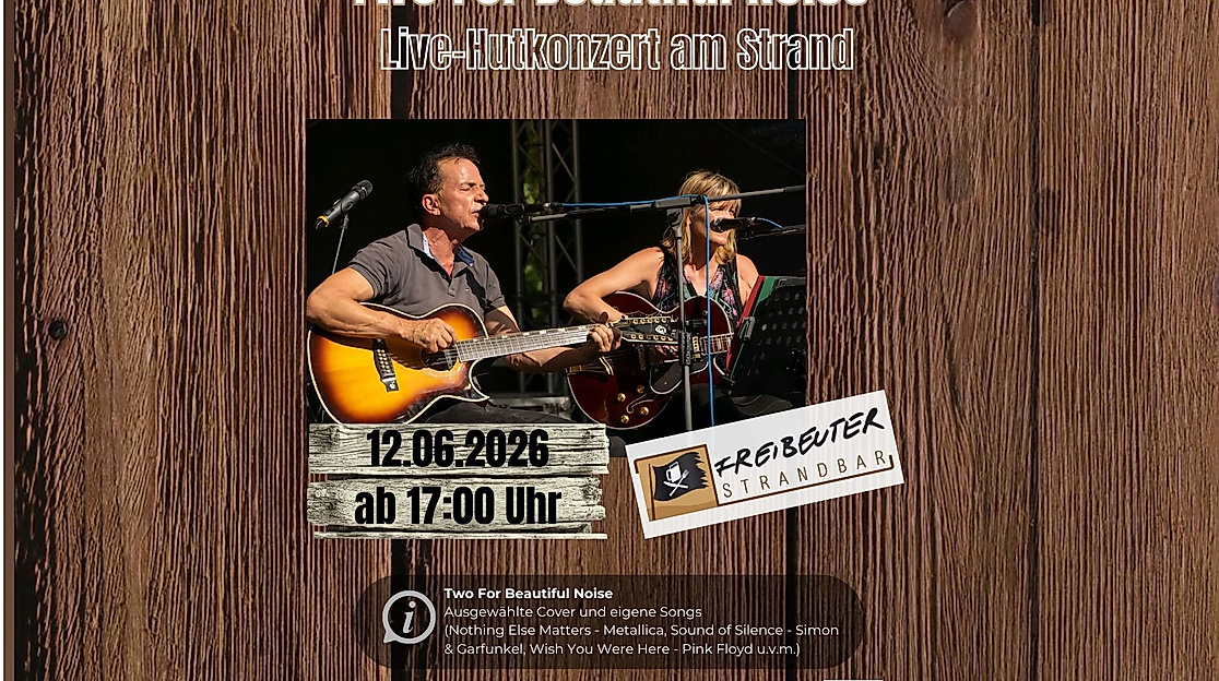 Live Musik am Strand mit Two for Beautiful Noise