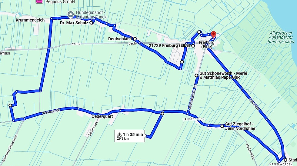 Tourverlauf 8 Höfe Tour