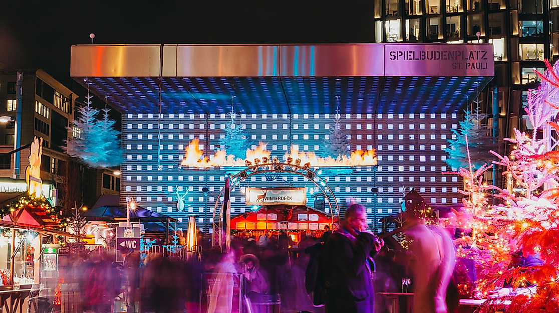 Winterdeck auf dem Weihnachtsmarkt Santa Pauli 