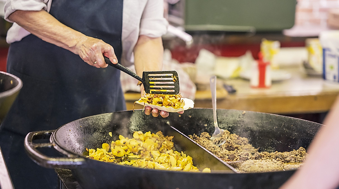 Leckere Speisen auf dem Kartoffelfest
