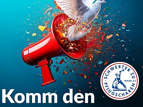 Taube fligt aus Megaphon