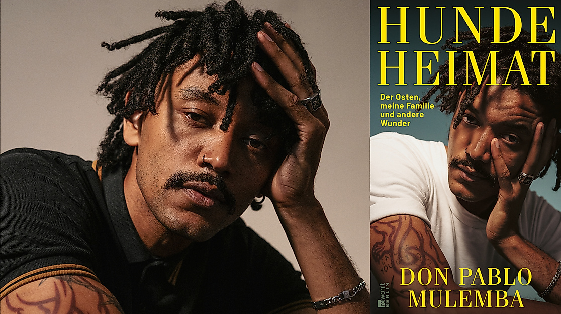 Ein Portrait von Don Pablo Mulemba sowie das Cover des Buches »Hundeheimat«.