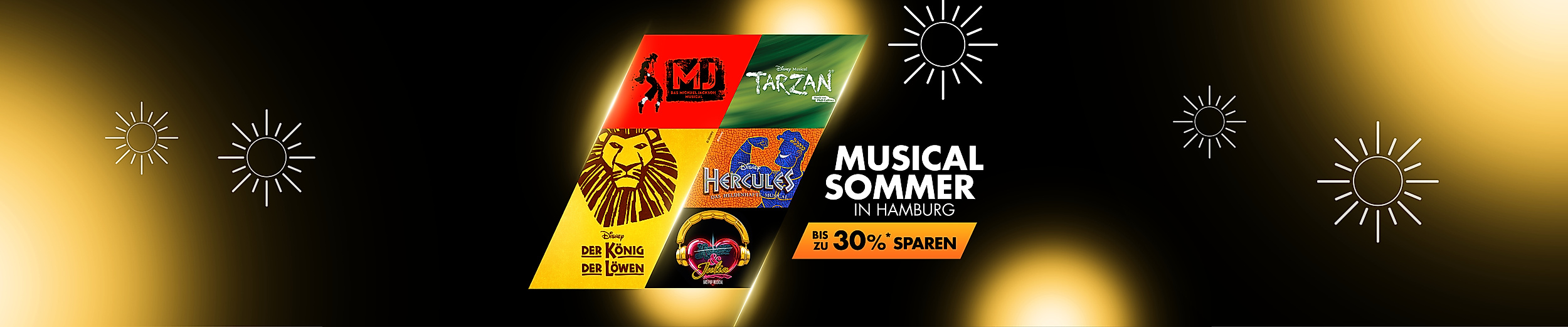 Musical Sommer Aktion bis zu 30 Prozent Rabatt