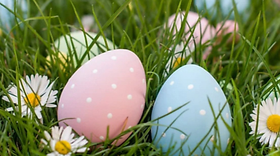 Ostereier im Gras