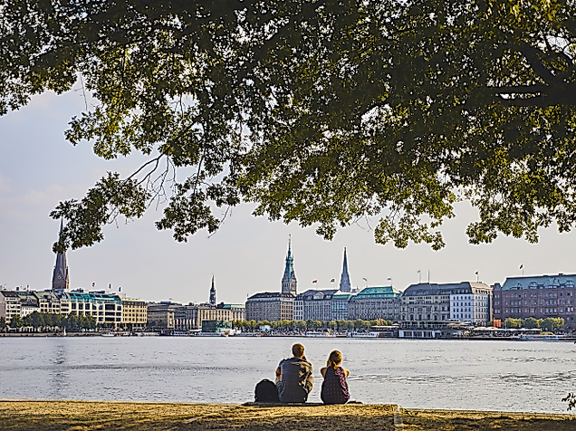 Leuchtfeuer Bunthaus, View On Black Die Spaltung der Elbe s…