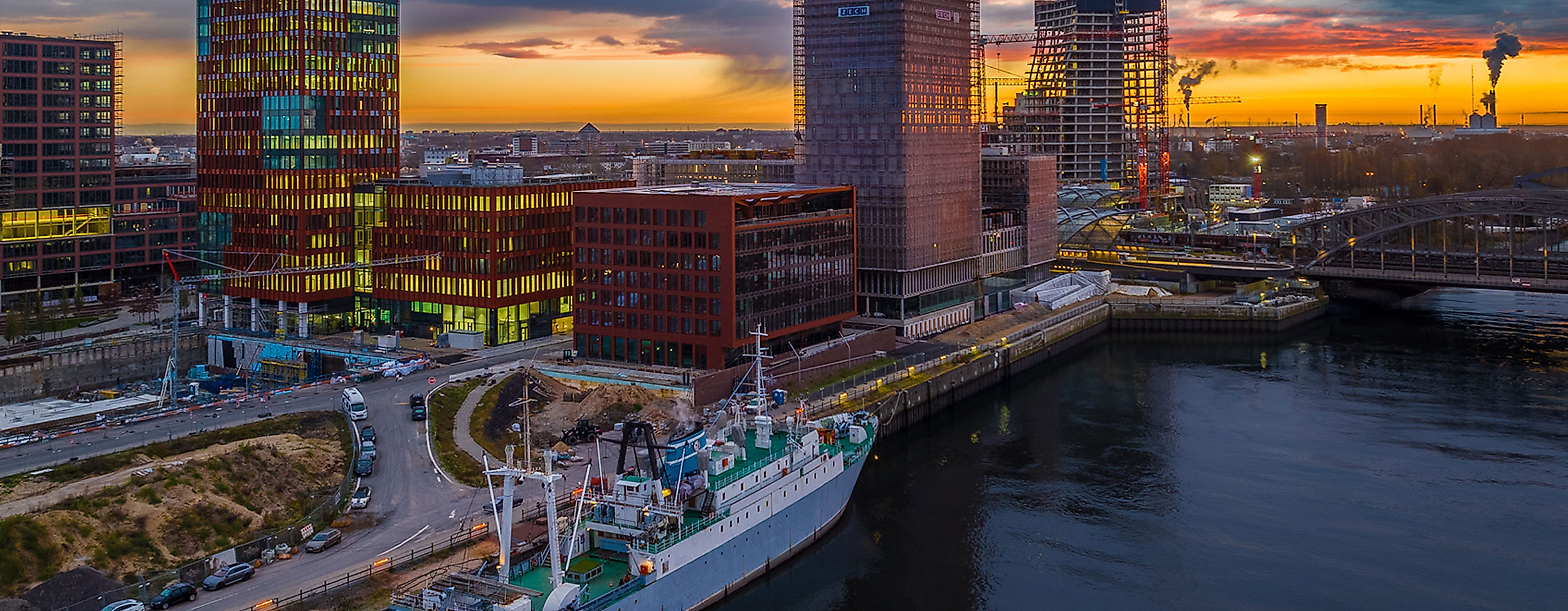 MS Stubnitz at sunset