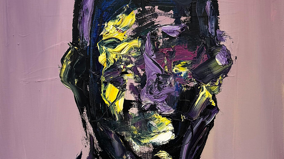 Monteiro Hasse, VIBRANT SCARS, Acryl und Ölfarbe auf Leinwand, 60 x 80 cm, 2025