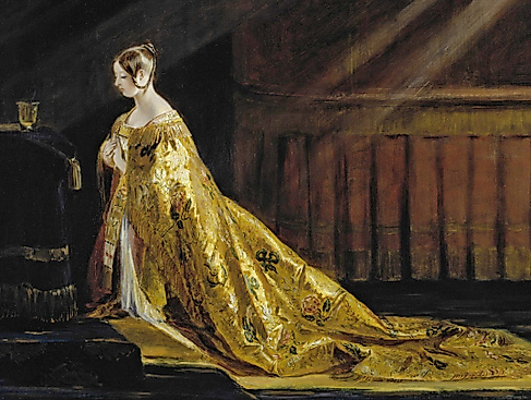 Queen Victoria in Her Coronation Robes, Gemälde von Charles Robert Leslie, 1838