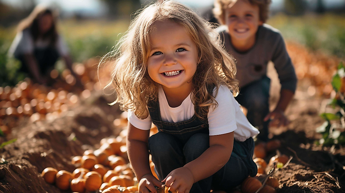 Kinder-bei-der-Kürbisernte-C-Tony-AdobeStock_629068426