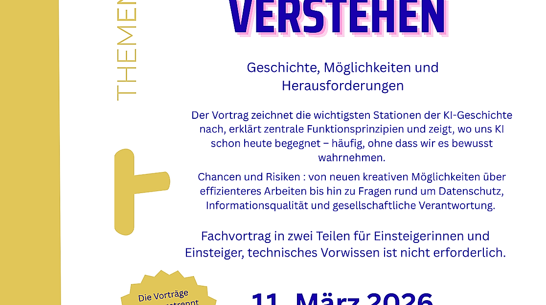 Vortrag "KI verstehen", 11.03.2026 17 Uhr