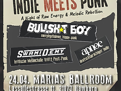 Swamidemy // Bullshit Boy // Apnoe Swamidemy // Bullshit Boy // Apnoe - Indie Meets Punk