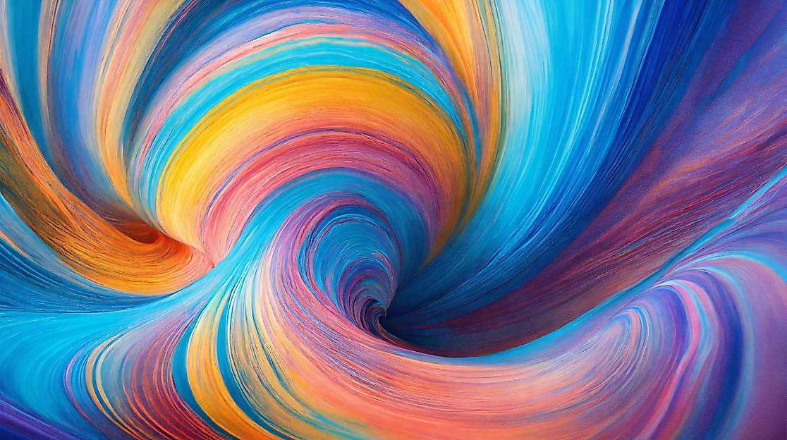 vivid vision of colors that swirl into each other
