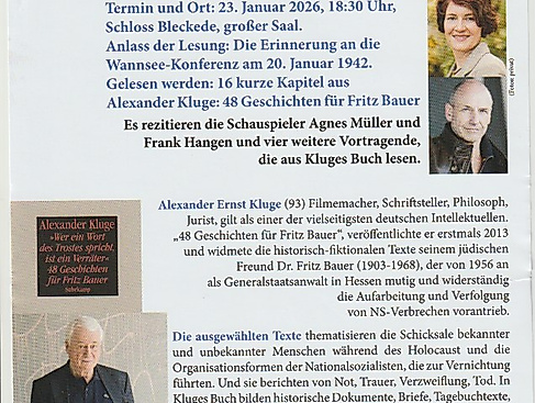 Gegen das Vergessen: Literatur-Lesungen 2026