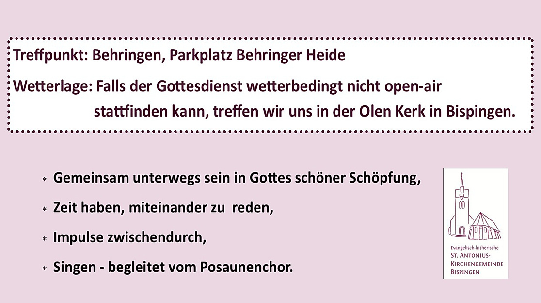Wandergottesdienst in der Behringer Heide