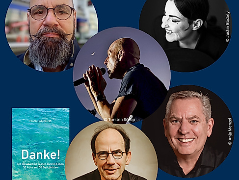 Lesung & Talk: „DANKE“ – Ein Abend mit Frank Haberstroh, Jonny Götze, Lotto King Karl, Holger Senzel und Gesine Gold