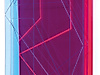 lines B13, 2024, fluoreszierendes Acrylglas, gefräst, 73 x 72 x 13 cm