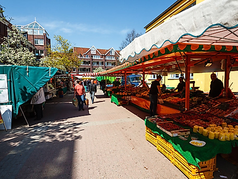 Wochenmarkt in der Alten Elbgaustraße