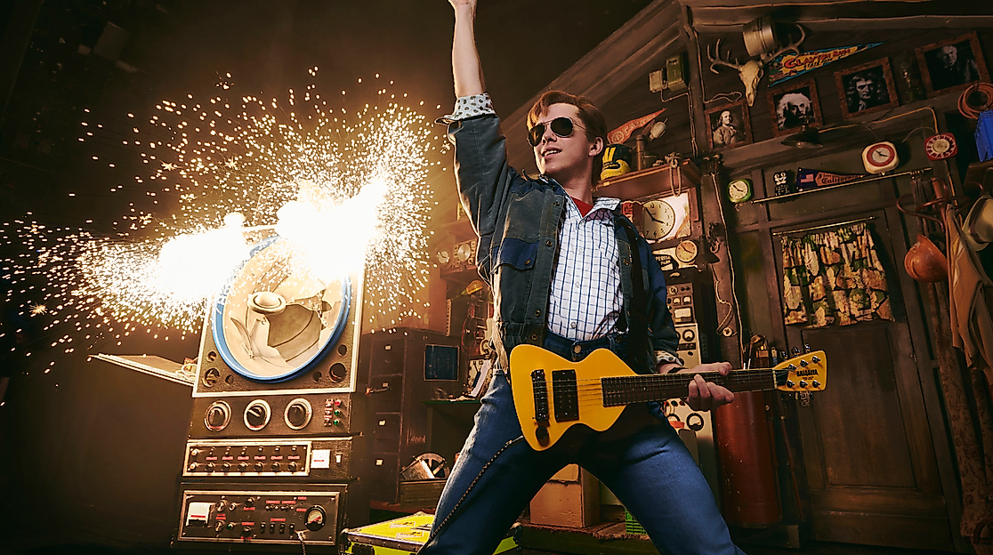Zurück in die Zukunft Szenenmotiv Mann mit E-Gitarre