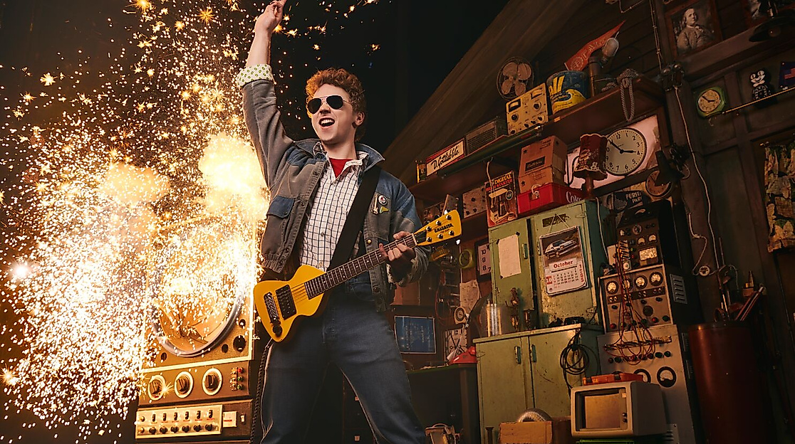 Zurück in die Zukunft Szenenmotiv Mann mit E-Gitarre