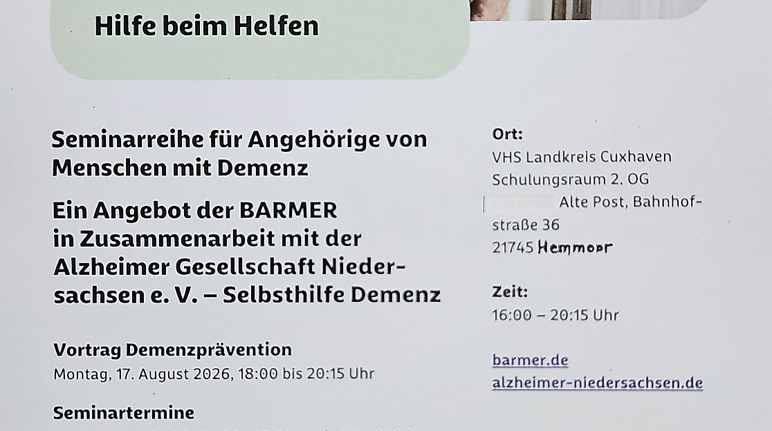 Vortrag Demenzprävention