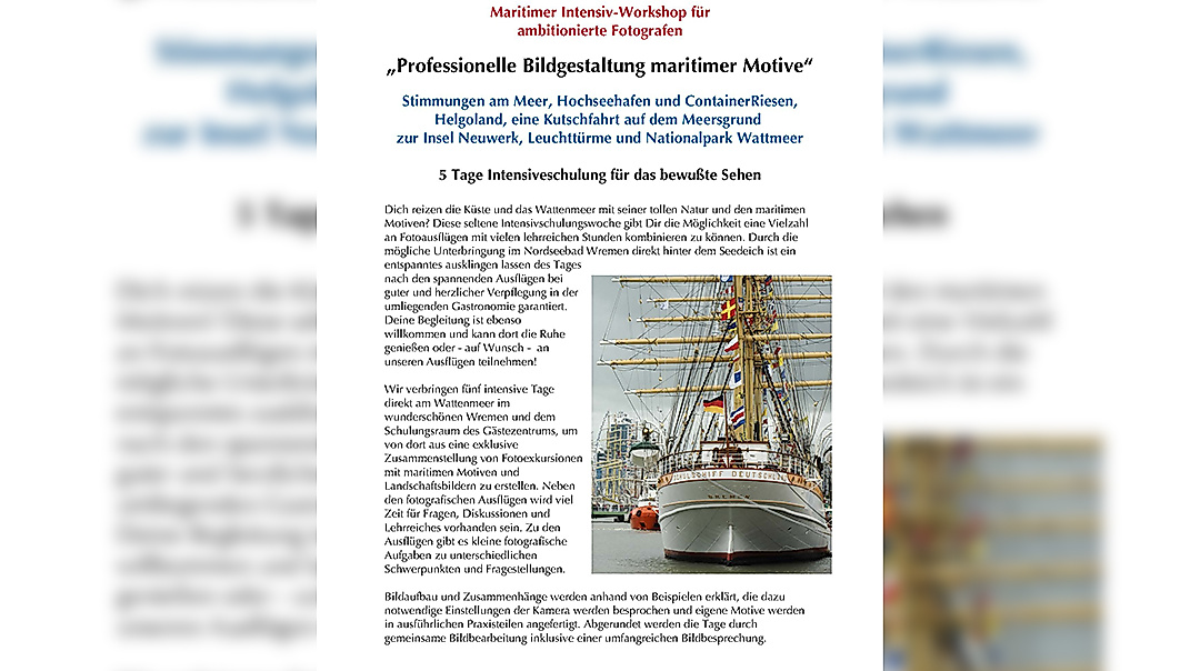 Intensivschulung maritime Motive