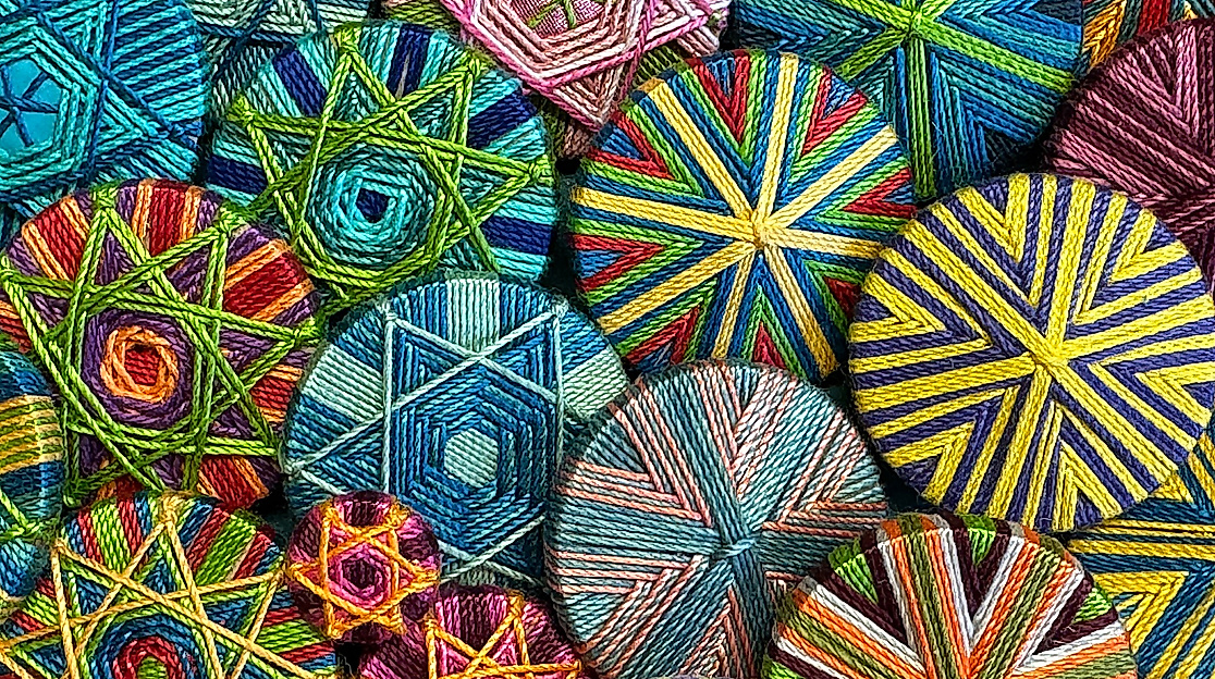 Posamentenknöpfe: Einstieg ins Mandala-Malen mit Garn