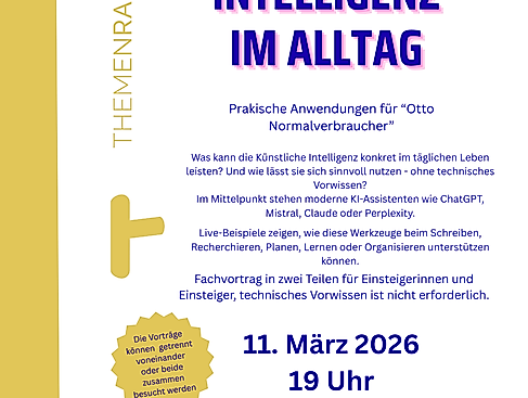 Vortrag "KI im Alltag", 11.03.26, Stadtbücherei
