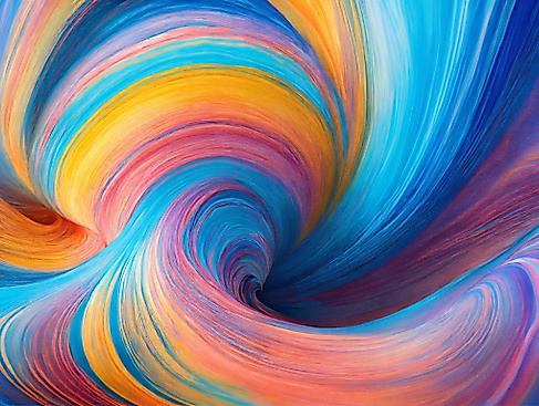 vivid vision of colors that swirl into each other