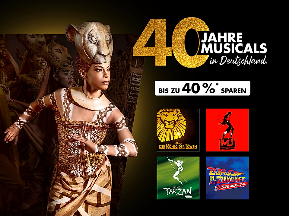 Ticketaktion mit bis zu 40 % Rabatt auf ausgewählte Musicals