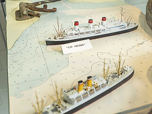 Das Museum Cap Arcona zeigt Schiffsmodelle und Fundstücke.