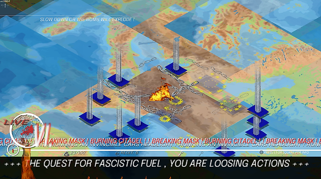 Ausschnitt aus dem Videospiel Burning Citadel Europe von Georg Juranek