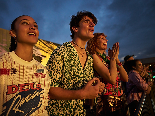 Begeisterte Konzertbesucher bei Open-Air-Event in Hamburg – Live-Musik und Festivalstimmung am Abend