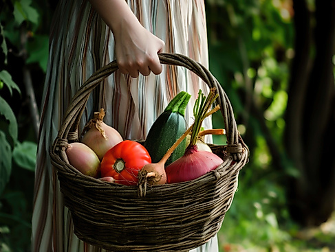Korb mit gesundem Essen