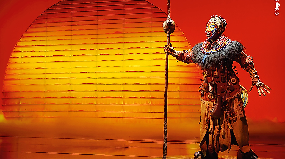 Szenenbild König der Löwen: Charakter Rafiki bei Sonnenuntergang