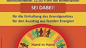 Flyer es brennt - Menschenkette am 3. Oktober - Version Hamburg