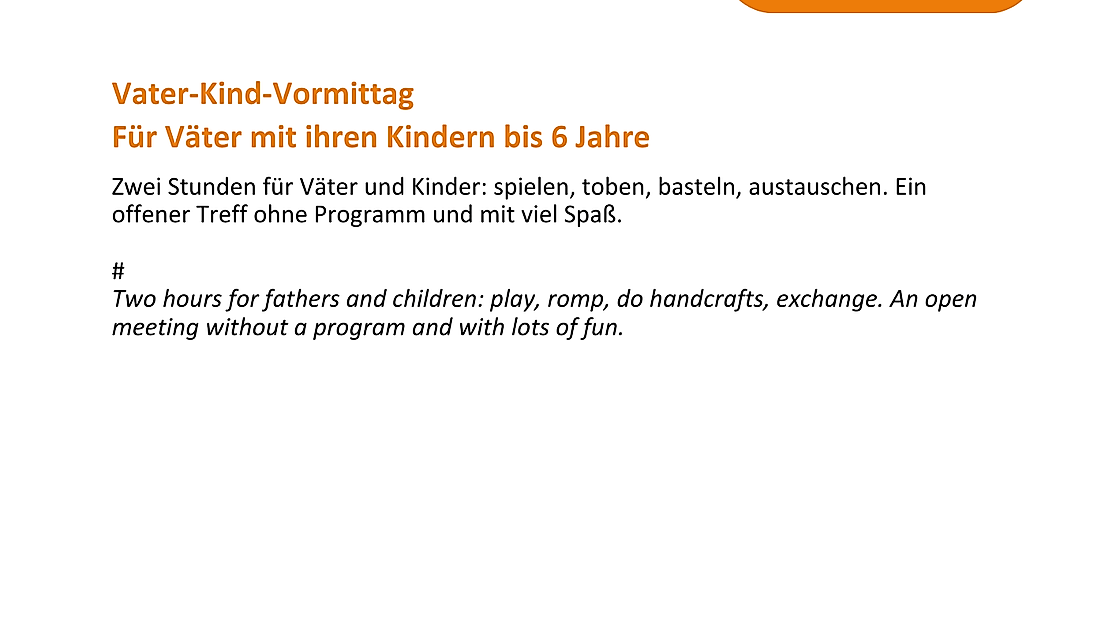 Vater-Kind-Vormittag