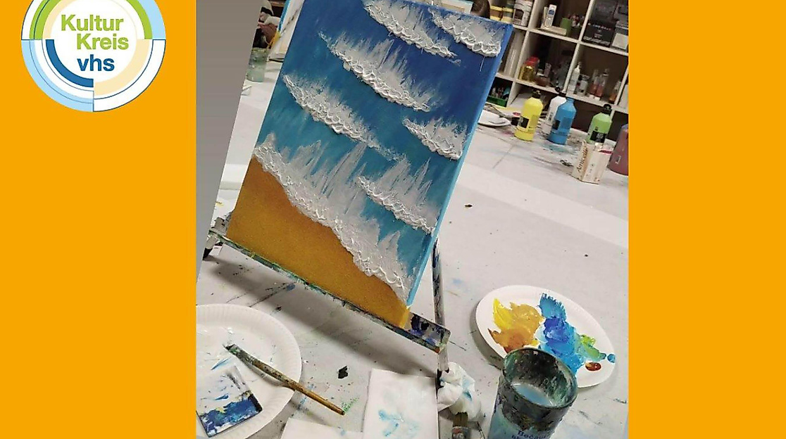 Malen mit Acryl "Wellen am Strand"