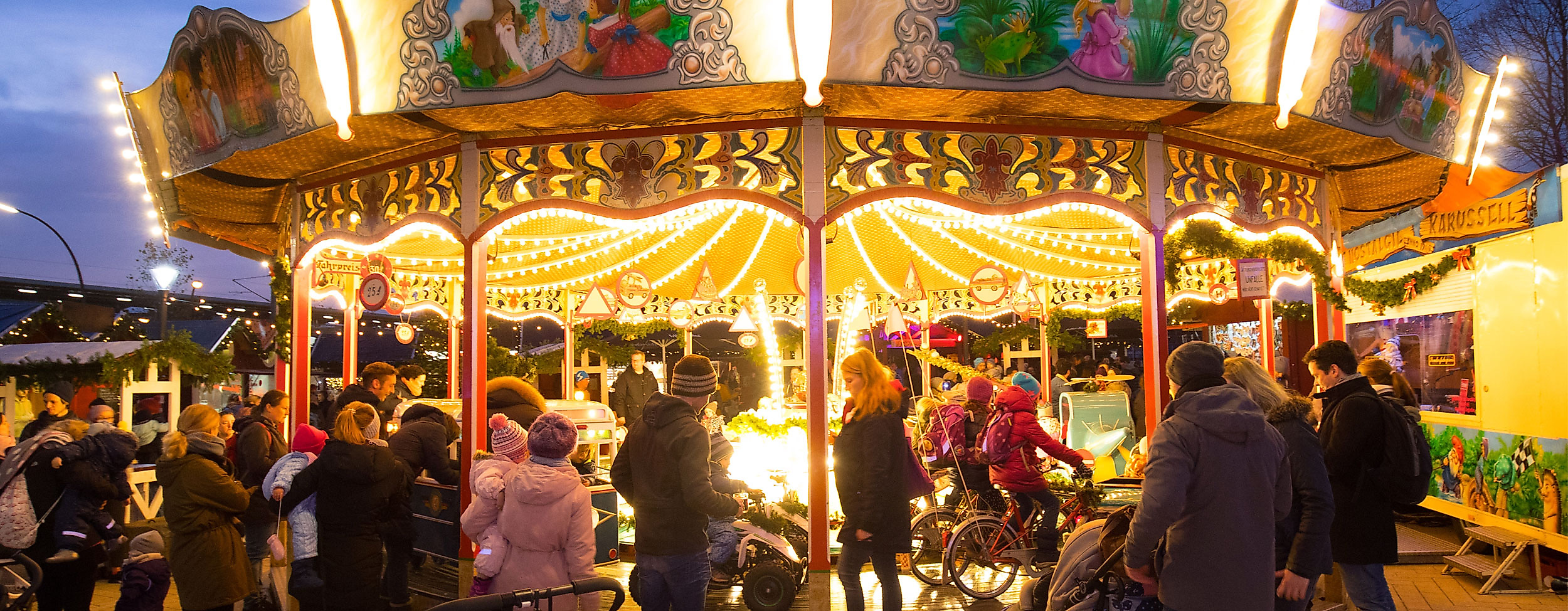 Carousel at the christmas market Barmbek