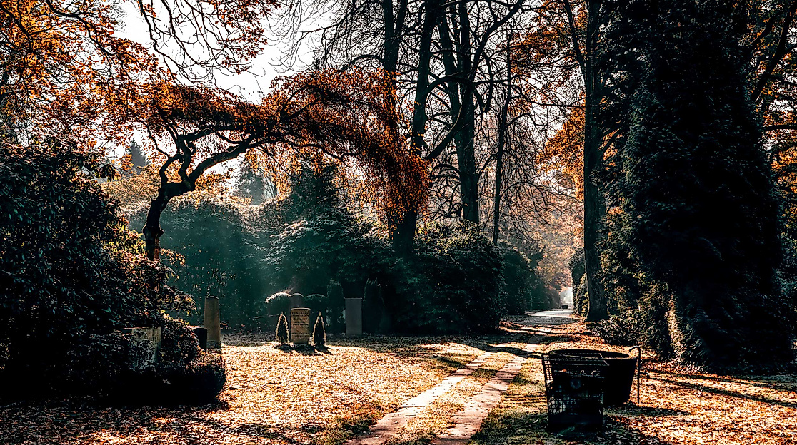 Der Ohlsdorfer Friedhof im herbstlichen Gewand