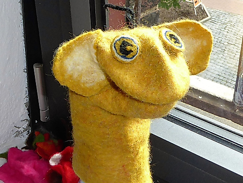Handpuppe-gelb