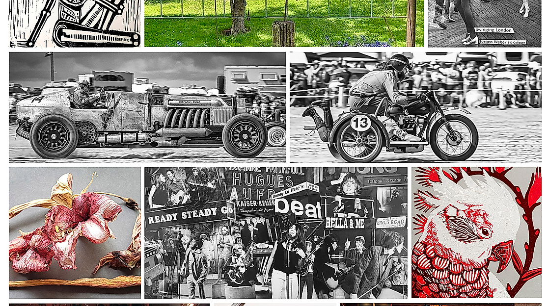 Collage Kunst im Garten