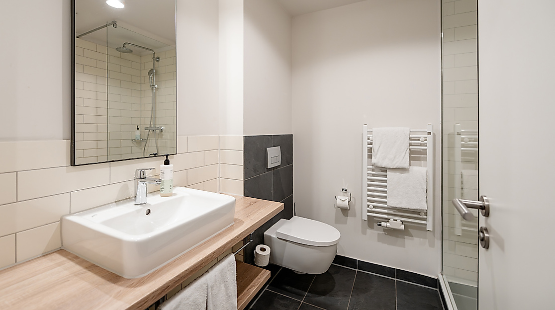 sylc. Apartmenthotel GmbH Hamburg: BACHELOR Bad