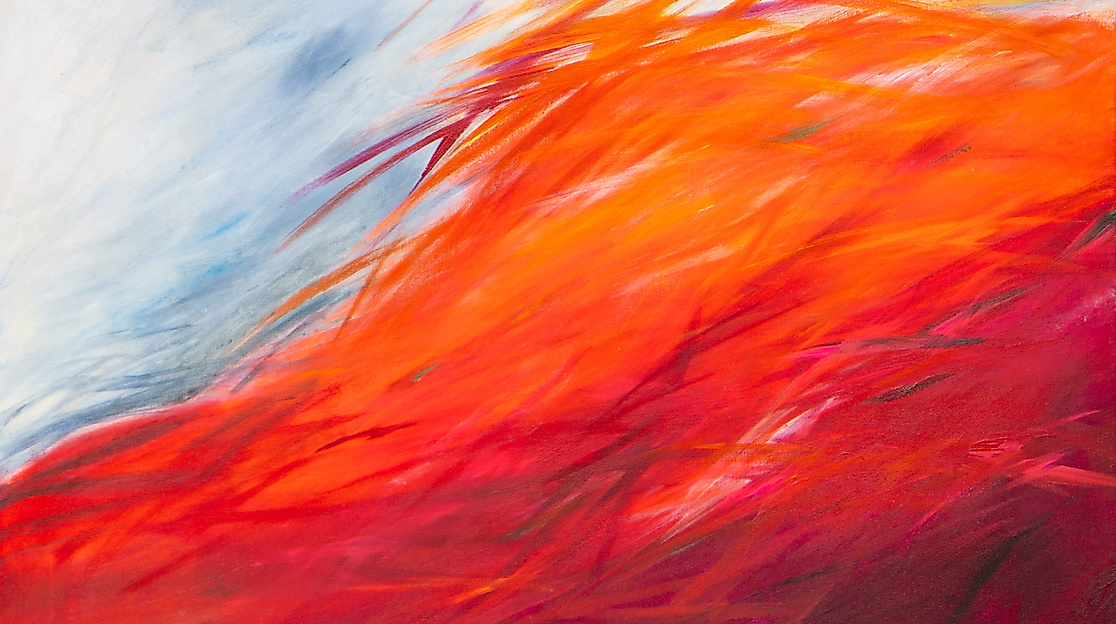 Feuer im Wind,  Acryl auf Leinwand 80 x 80 cm