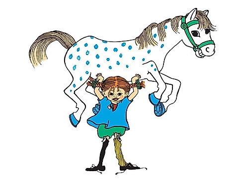 26-08-13 SHMF_Pippi_lyfter_hast The Astrid Lindgren Company, Ingrid Vang Nyman