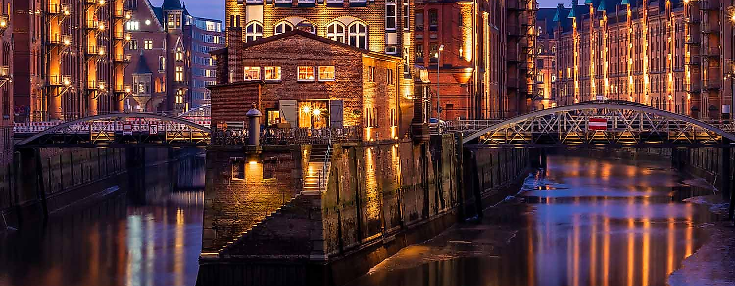 Speicherstadt bei Abendlicht