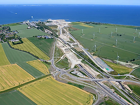 Die Baustelle für den Fehmarnbelt-Tunnel auf Fehmarn